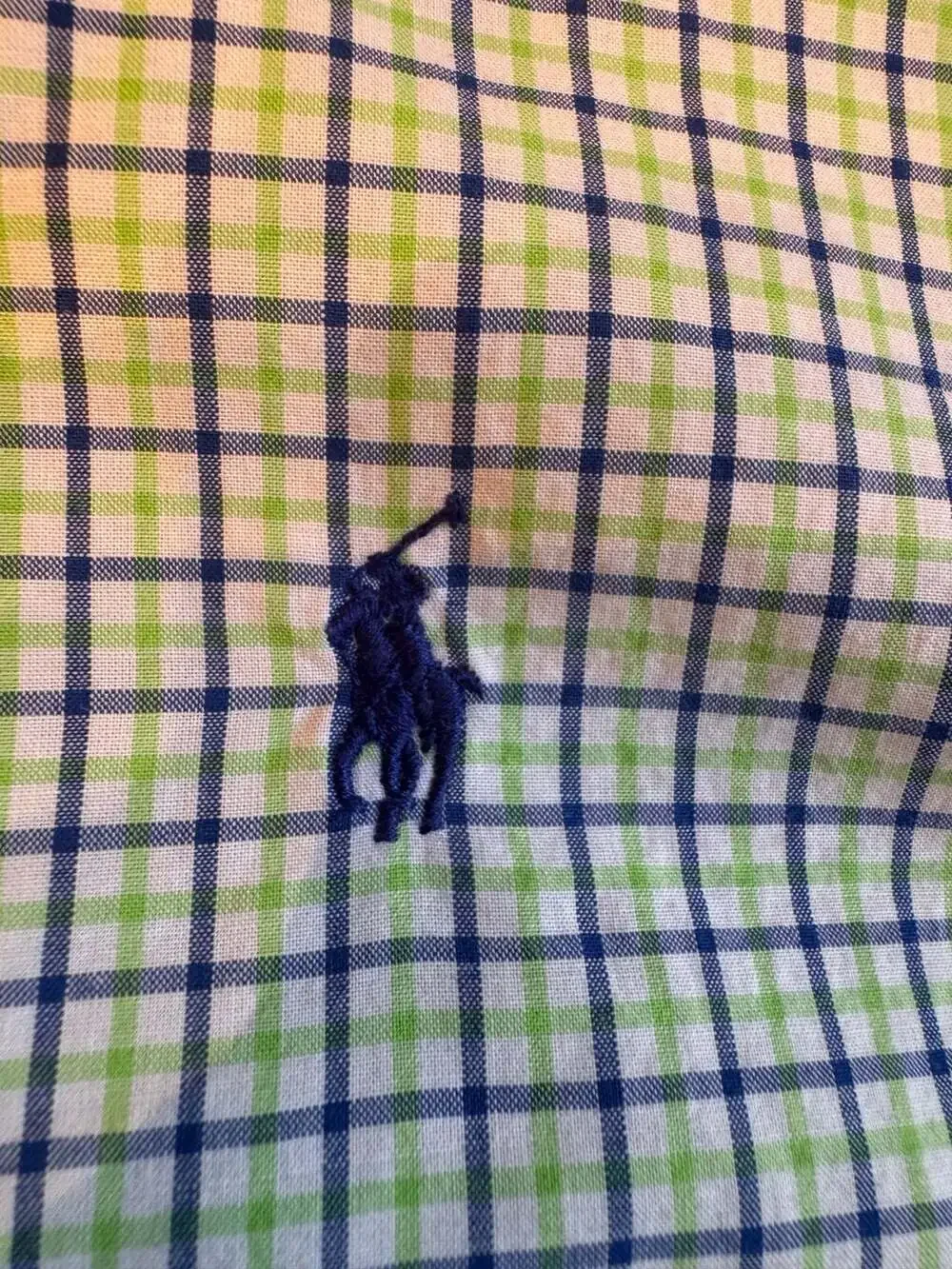 Ralph Lauren Boys Long Sleeve Button Down Plaid Shirt Green Blue Check Size M 10